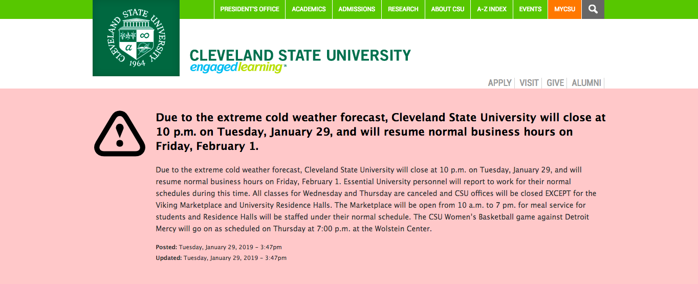 Weather closures spark concern for CSU students